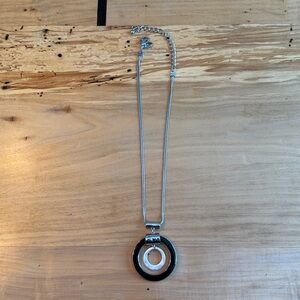 Elegant Silver and Black Pendant Necklace